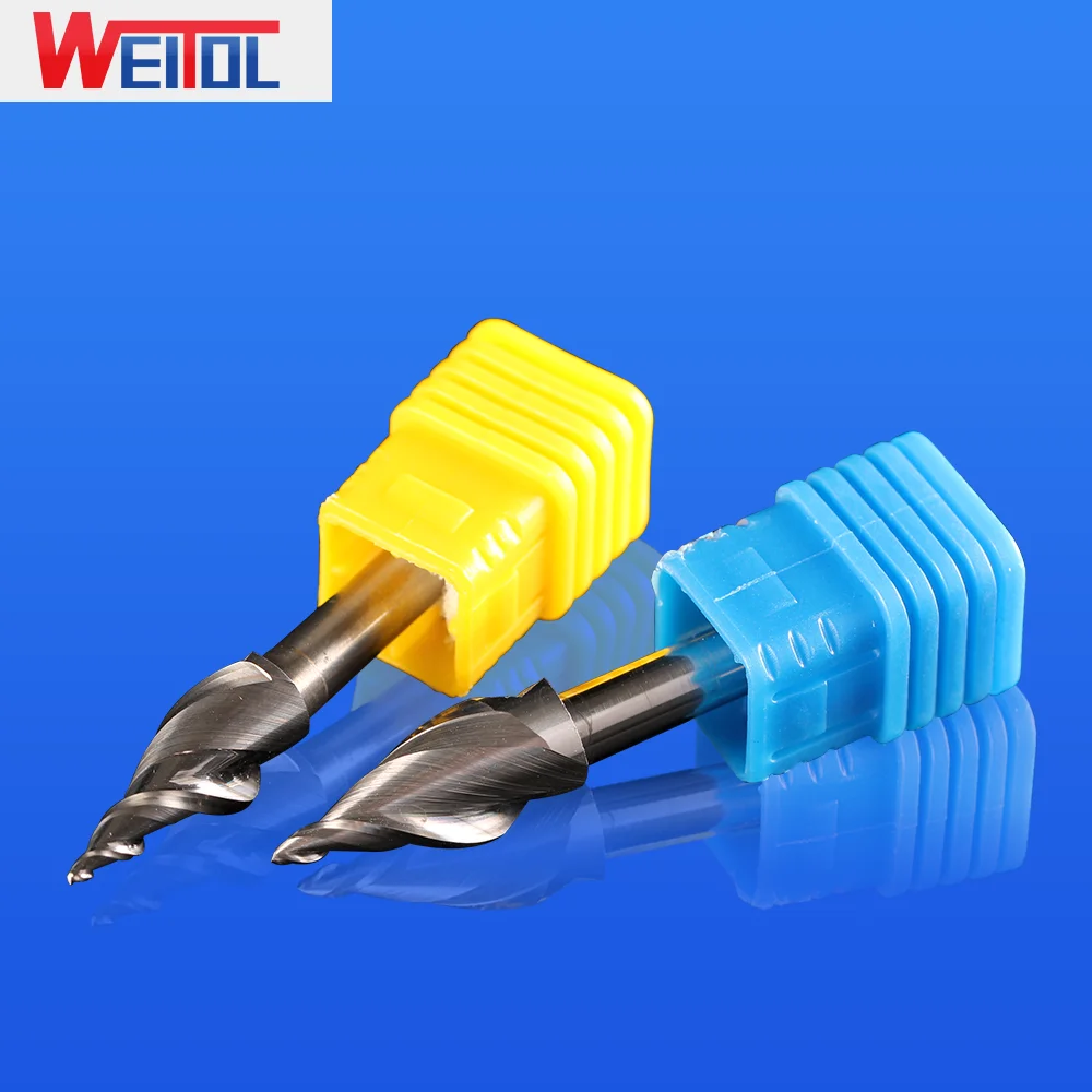 Imagem -02 - Weitol-luminosa Palavra Gravura Faca Mini Cortador de Acrílico Word Fresa Duas Flautas Router Bits Ferramentas Especiais