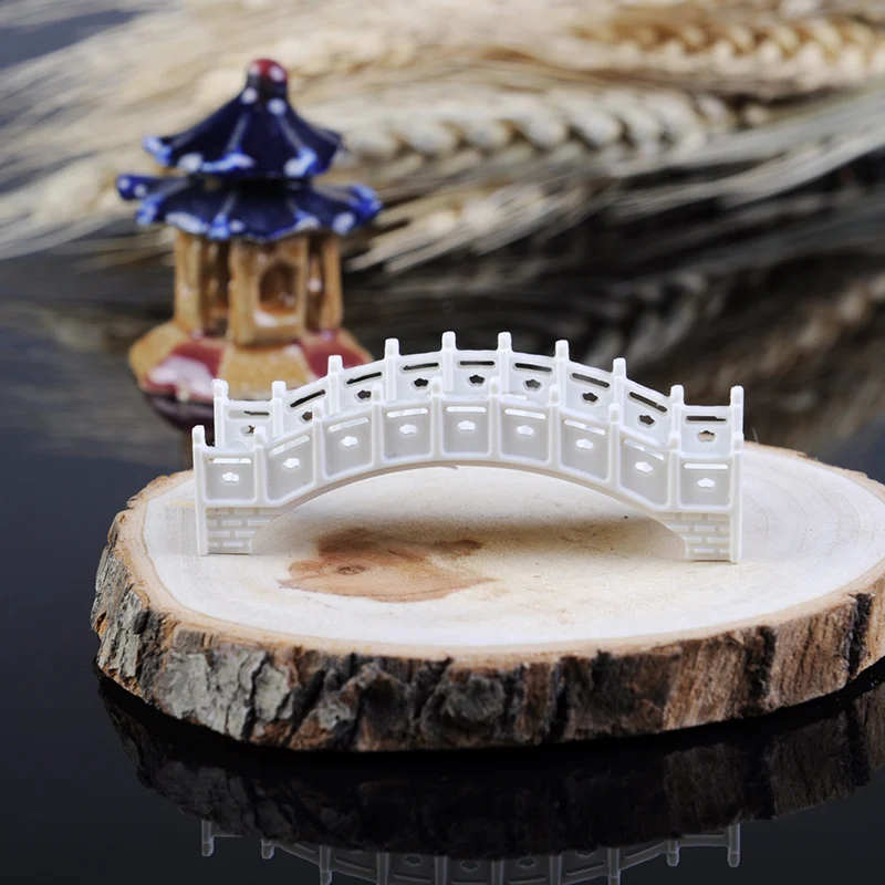 Conjunto de 2 partes de 1:100 e 1:75 escala, modelo ponte, fada, jardim, decoração de paisagem, kits de construção, brinquedo artesanal em miniatura, acessórios diorama