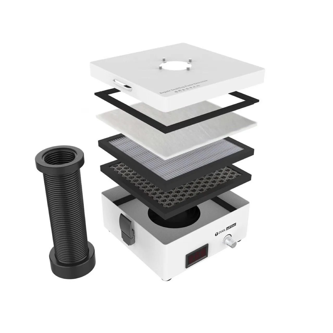 Purificador de fumaça de mesa 2uul, sistema de purificação de poeira com filtro de 3 camadas, para reparo de telefone, dispositivo absorvente de soldagem