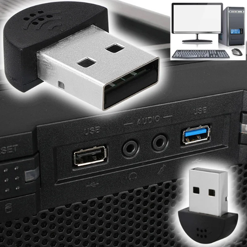 ميكروفون صغير USB تسجيل الصوت استوديو ميكروفون للكمبيوتر المحمول DQ-Drop