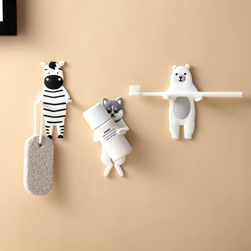 Xiaomi Youpin Cartoon animal-shaped hooks can be bent soft glue seamless stickers kitchen multifunctional storage racks