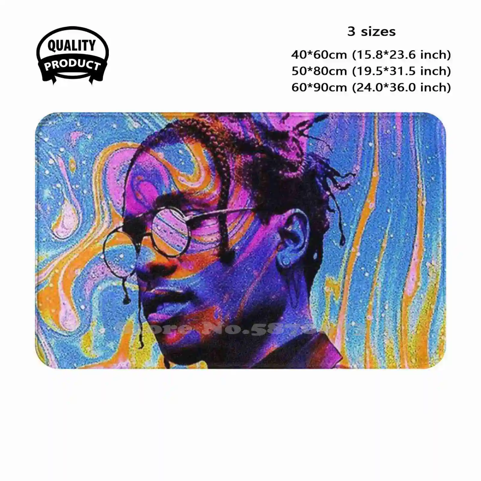 Rocky Rainbow Soft Cushion Home Carpet Door Mat Car Rug Meme Hip Hop Music Trend