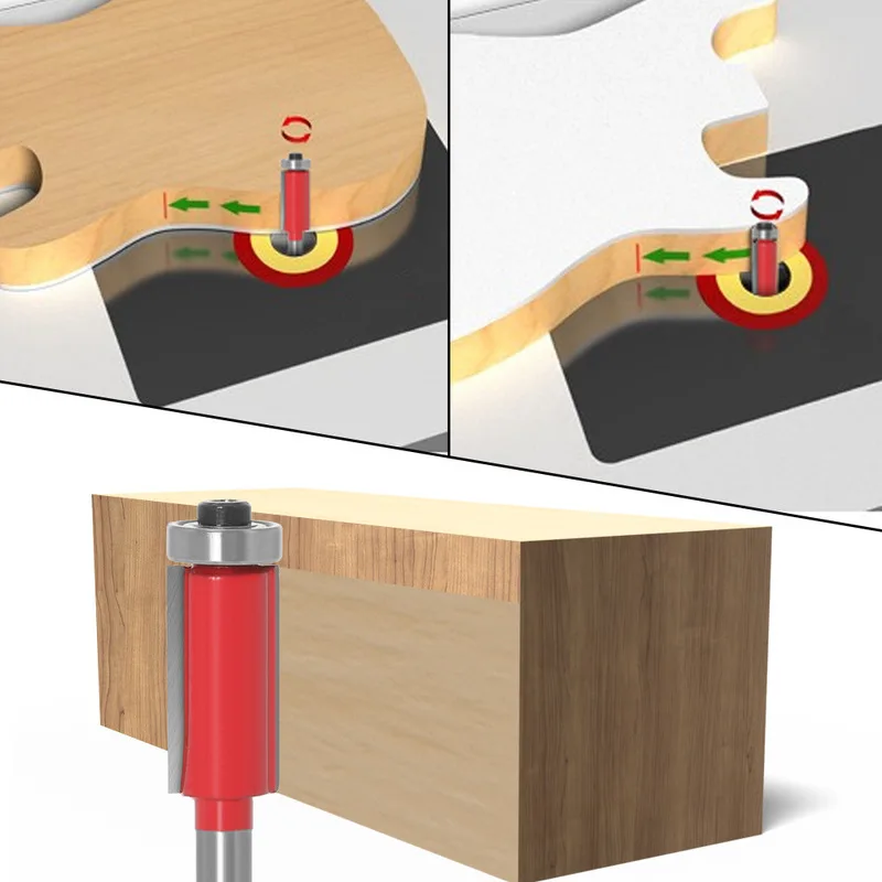 6 millimetri 1/4 "Shank Etero Router Bit Con Cuscinetto per il Legno Guarnizioni E Intagliare di Tungsteno Bit Carburo di Lavorazione Del Legno Fresatura taglierina