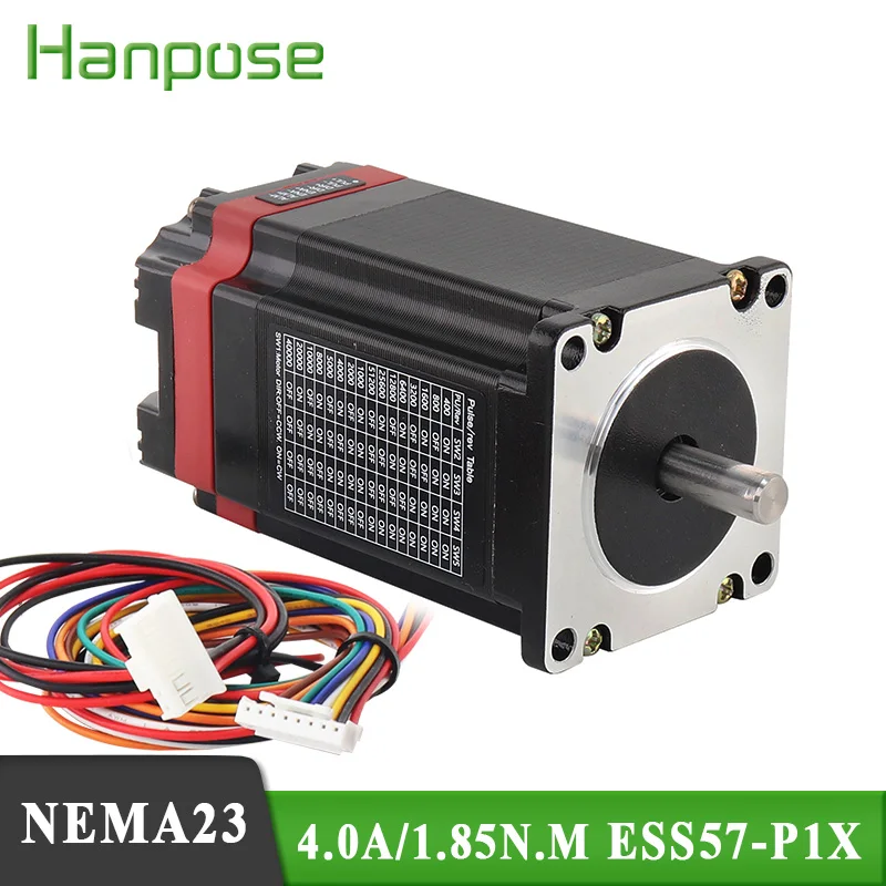 

Nema23 Servo Stepper Motor 4-Leads 4.0A 1.85N.m H76mm ESS57-P1X Drive Servo Motor Integrated Machine For CNC Milling Machine