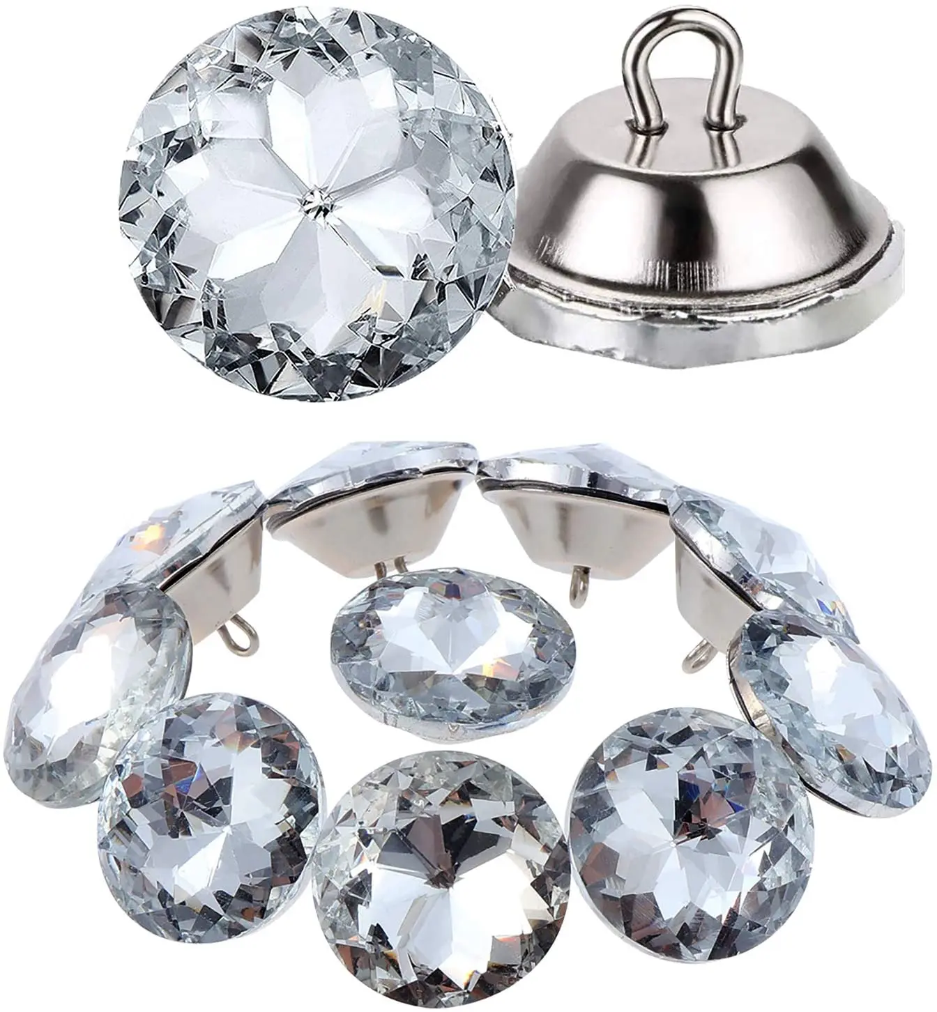 25mm 30mm 50 Stück 36 Ansichten Redbud Strass Knopf Diamante/Diamant Polsterung Kopfteil Knöpfe Home Sofa Bett Wanddekoration – Detail 1