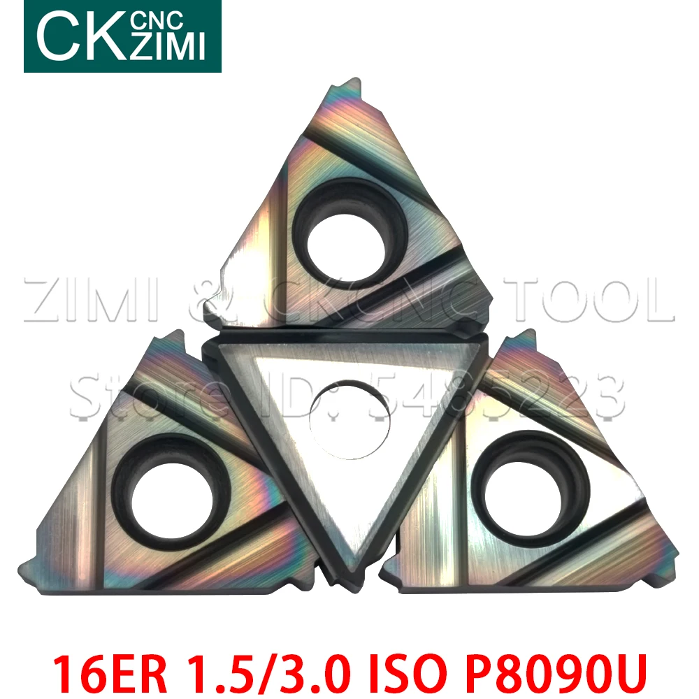 16ER 1.5ISO P8090U 3.0ISO P8090U CNC Benang Mengubah Alat Baja Keras Benang Eksternal Dipadamkan Titanium Paduan Threaded Pisau