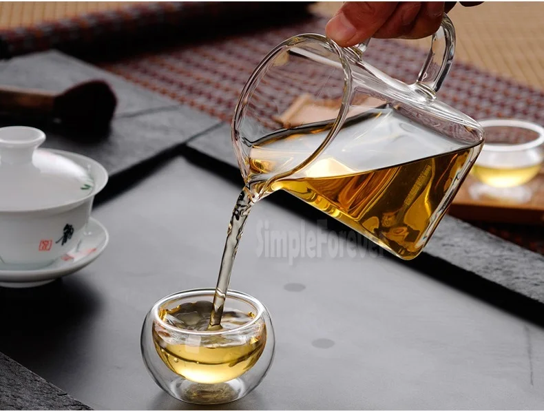 Brand New 50ML Elegant Clear Glass Tea Cup Heat Resistant Double Wall Layer Glass for Flower Tea Wholesale