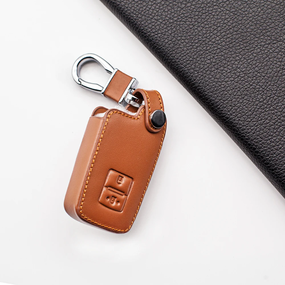 Leather Car Key Case For Toyota Auris Camry RAV4 Avalon Yaris Verso 2012-2018 2 Buttons Keyless Remote Fob Protector Cover Bag