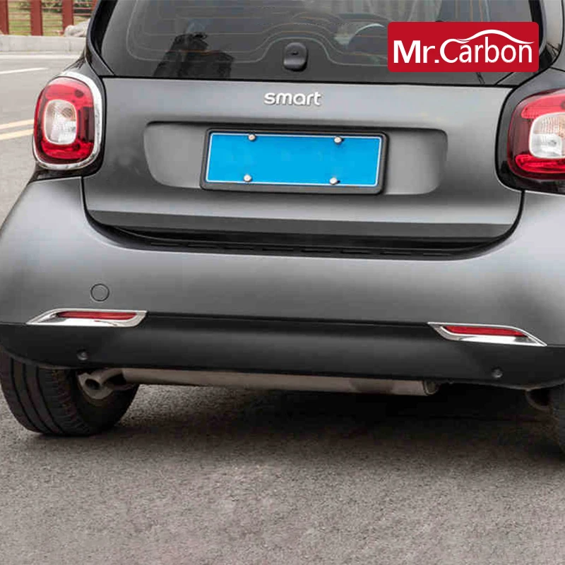 2 قطعة سيارة المصد الخلفي عاكس غطاء الديكور الخارجي زينة اكسسوارات لمرسيدس الذكية fortwo 453 سيارة التصميم