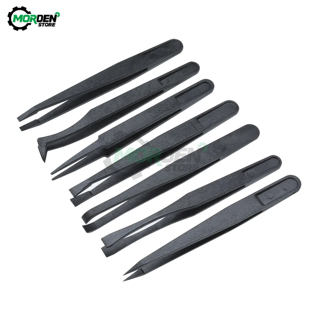 7Pcs Anti-Statische Rvs Tweezer Set Onderhoud Reparatie Tool Kit Anti Statische Model Maken Tool Hand Tool set Dropship