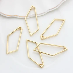 10pcs/lot Zinc Alloy Geometric Bezel Bezel Metal UV Resin Charms Pentagons Auric For DIY Jewelry Accessories