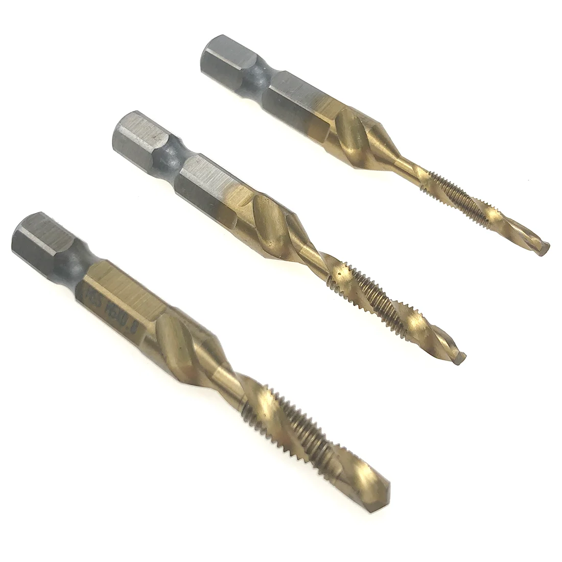 6 uds revestimiento de titanio grifo compuesto HSS rosca de tornillo brocas de grifo métrico fresa de tornillo M3 M4 M5 M6 M8 M10 herramientas manuales