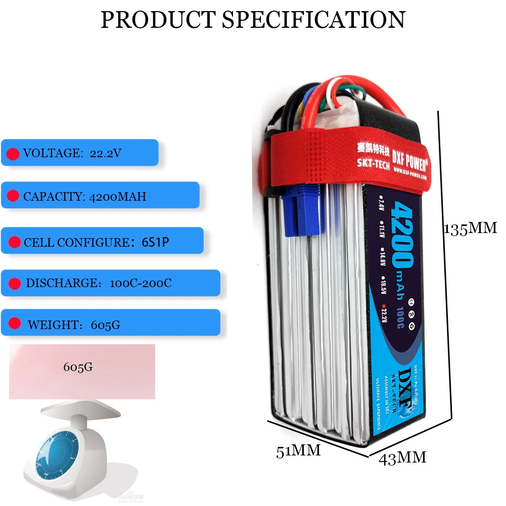 DXF Lipo Battery 2S 3S 4S 6S 5200mAh 6500mAh 6200mAh 7000mAh 3200mAh 3500mAh 4200mAh 74V 11.1V 14.8V 22.2V T XT60 EC5 RC Parts