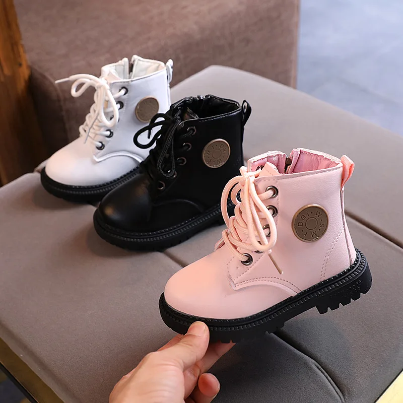 Girls Boots Baby Short Snow Boots Fashion Little Boys&Girls Plush Warm Flat Shoes 2023 New Autumn Winter Kid Boots G31