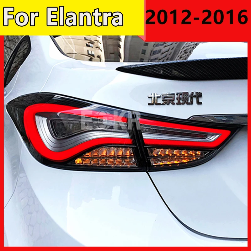 

Стайлинг автомобиля для задних фонарей Hyundai Elantra 2012-2016 Задний фонарь Elantra DRL + тормоз + парк с динамическим рулевым управлением