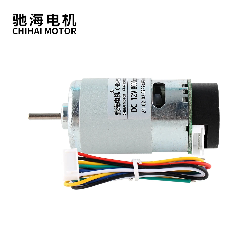 CHR-RS555ABHL DC 6V 12V 24V High Speed 555 16000rpm Ball Bearing Mini DC Motor With Coding 17PPR For DIY Model Car