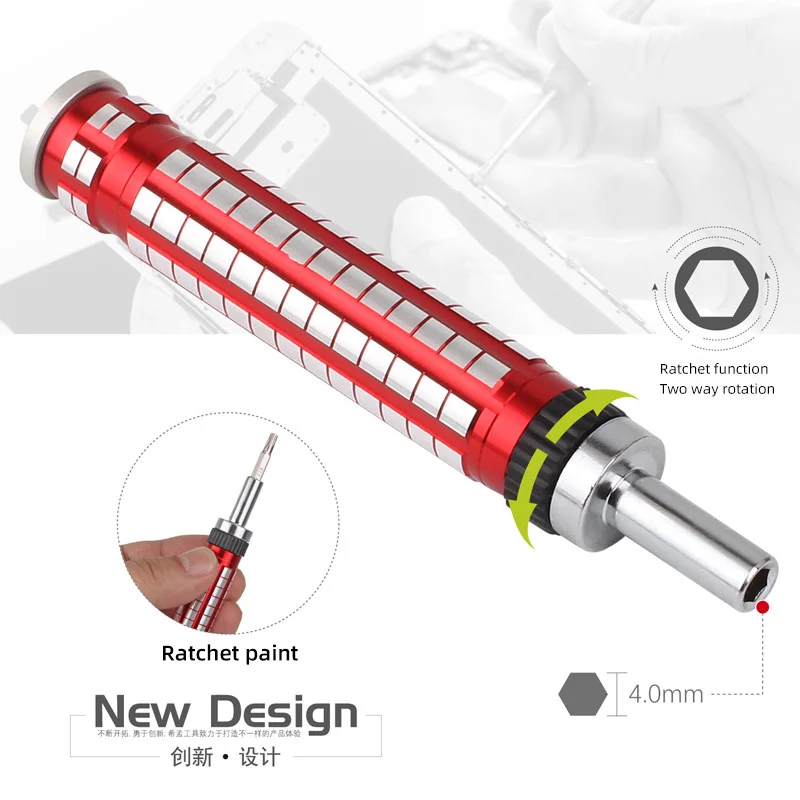 Hi-Spec 4mm Mini Precision Screwdriver Handle Magnetic Multifunctional Sleeve Driver Bit-Holder Interchangeable-Head-Screwdriver