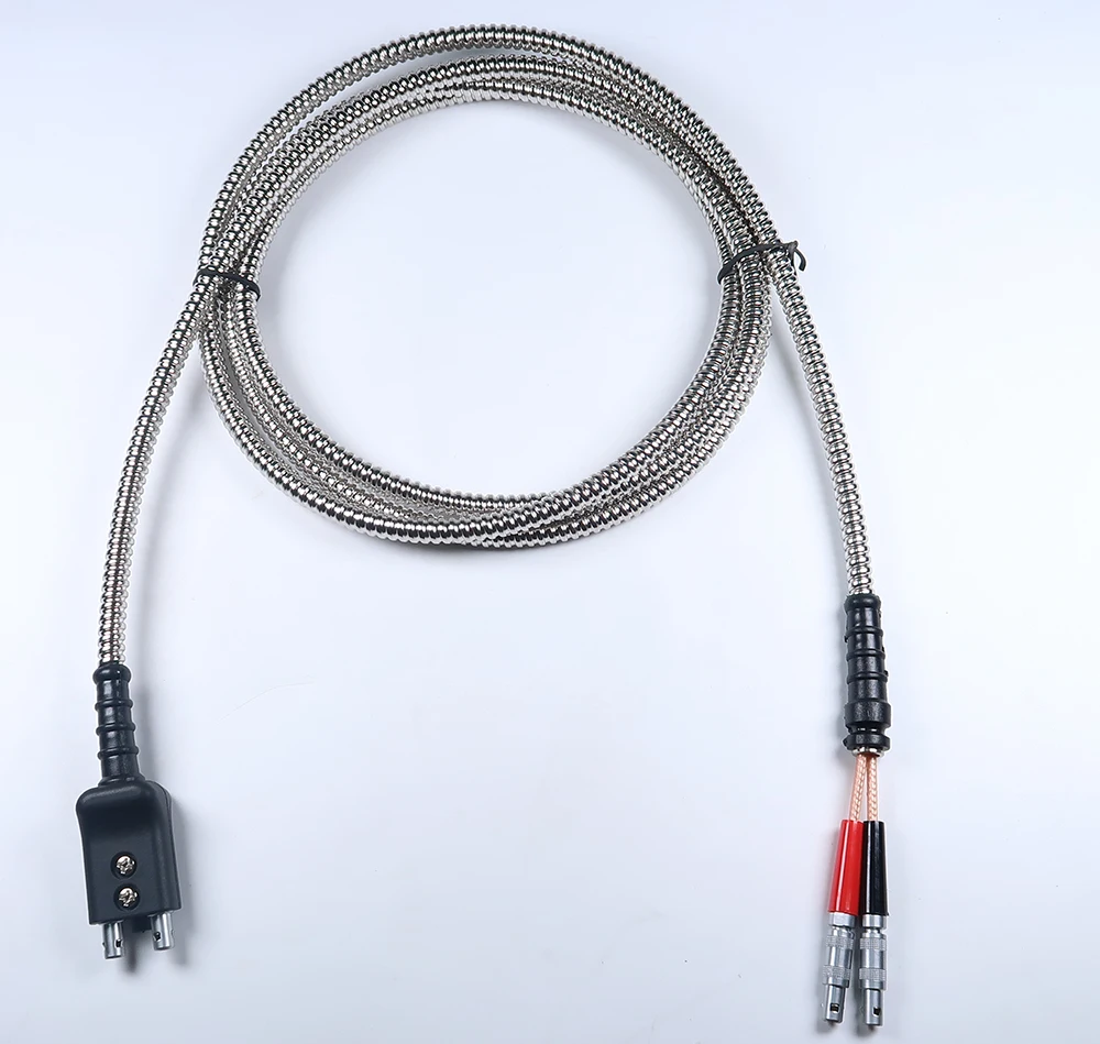 Equivalent DA233 Armored  stainless steel ultrasonic cable TMTeck-made ultrasonic Cable compatible with LEMO00 Plug to Lemo00