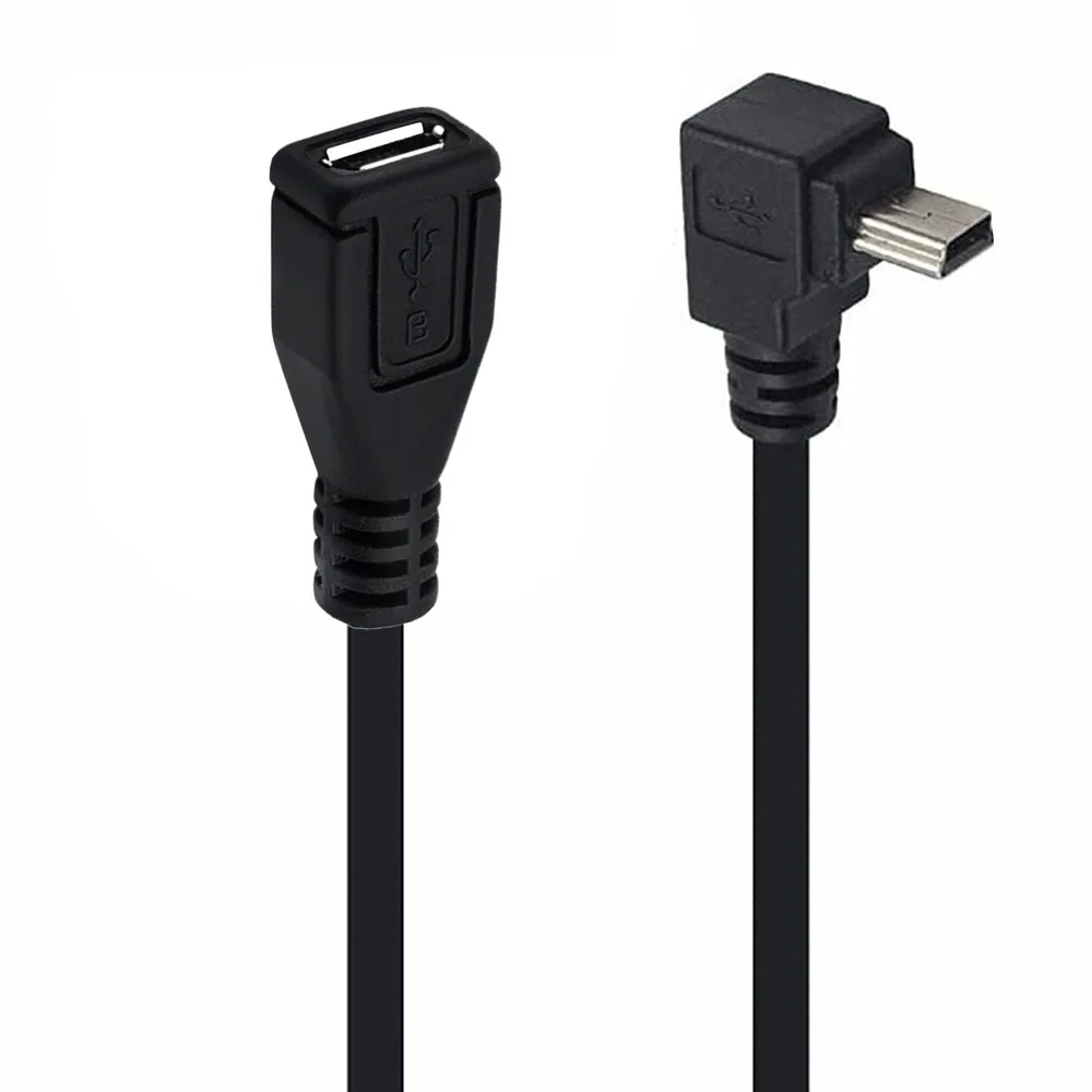 USB صغير نوع A ذكر إلى مايكرو USB B أنثى 90 درجة أعلى أسفل محول الزاوية اليمنى اليسرى 25 سنتيمتر