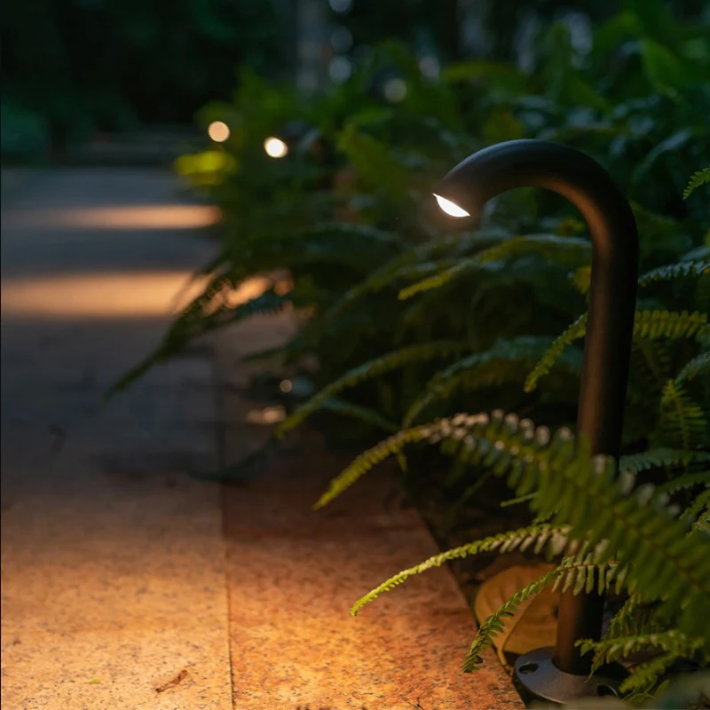 Outdoor Garden Post Lawn Pillar light Waterproof Bending Tap Spotlight landscape Road Pathway Bollard Lamps