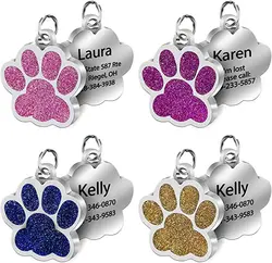 Etiqueta de perro personalizada, etiquetas de identificación grabadas con nombre de acero inoxidable para Collar de perro, colgante de placa con nombre antipérdida para mascotas para Pitbull Labrador