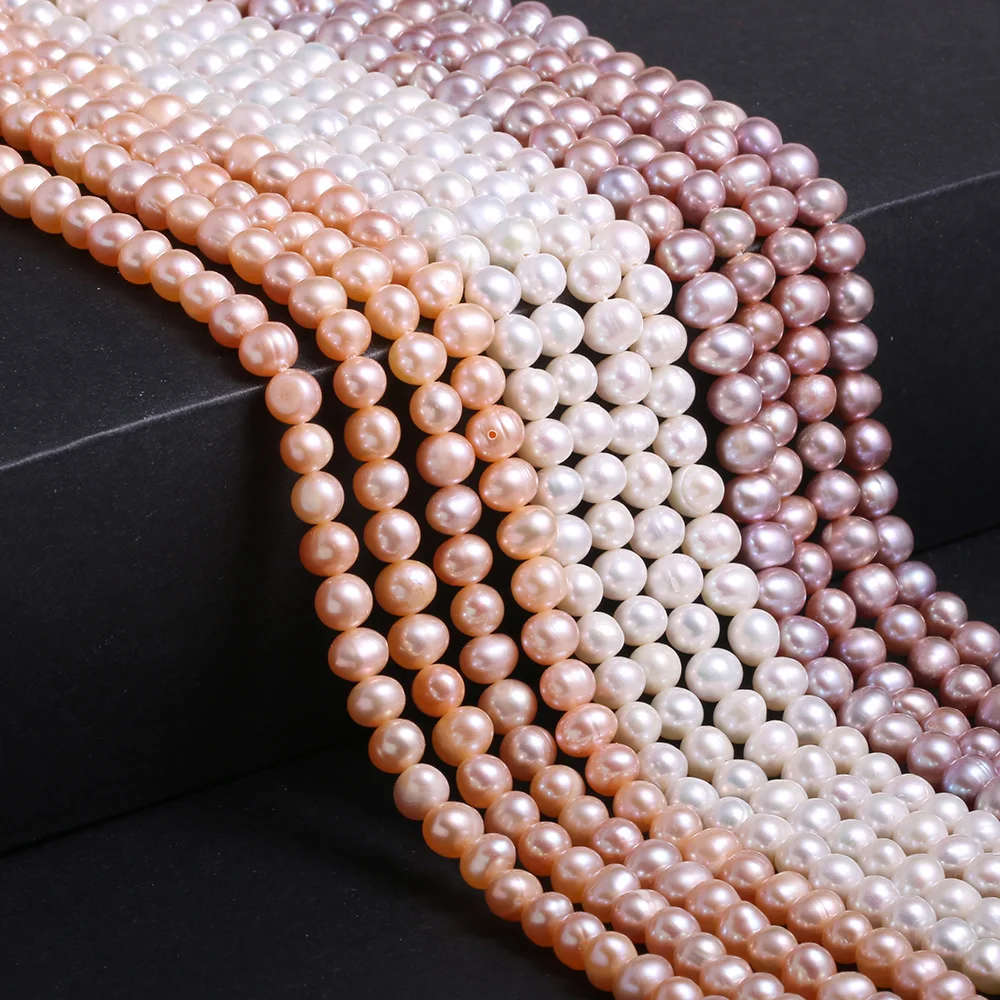 Wholesale AA Charm Pearl Beaded Natural Freshwater Baroque Pearls for Necklace Bracelet Jewelry Making DIY Accessories 14 Inches