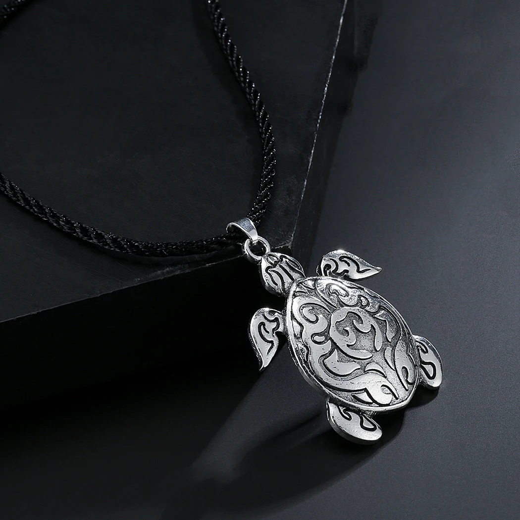 Viking Slavic Cute Animal Turtle Necklace & Pendants Sea Vintage Jewelry Tortoise Necklace Women Anime Collier