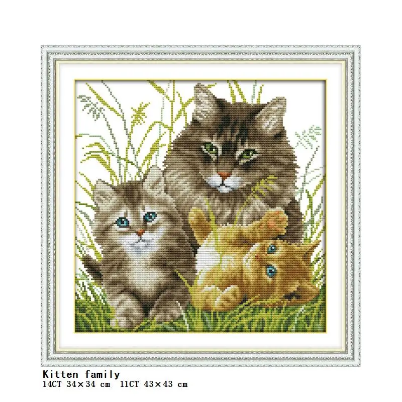 JoySunday animale gatto modello di serie di punto croce kit Aida 14ct 11ct numero di stampa della tela di canapa ago da ricamo FAI DA TE cucito a