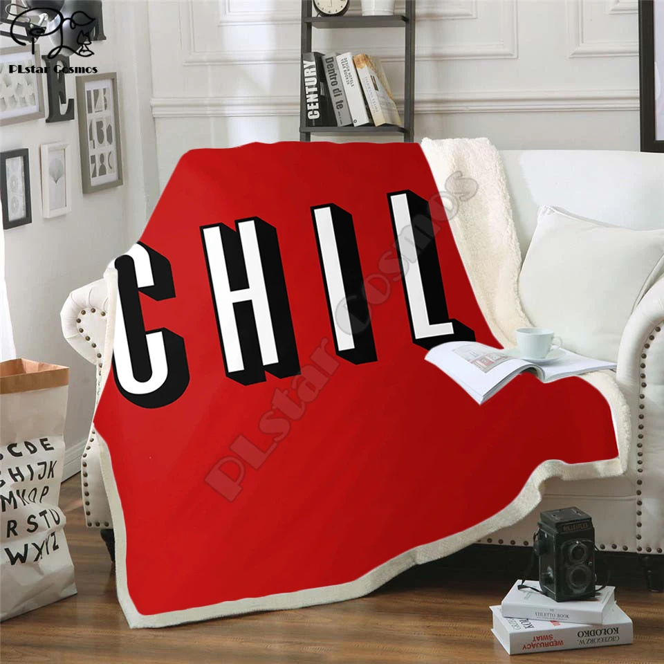 Chill Fleece Blanket Plush 3d Printed for Adults for kids Sofa Sherpa Fleece Bedspread Wrap Throw Blanket