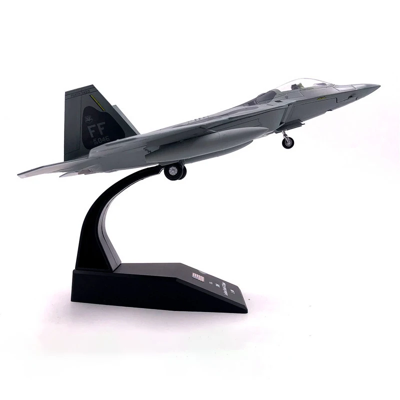 1/100 Scale U.S. F22 First Fighter Wing F-22 Raptor Stealth Diecast Aircraft Model Simulation Finished Decoration