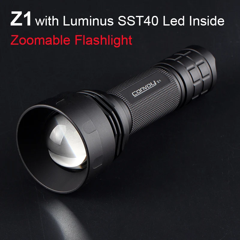 Convoy Z1 Flashlight Luminus SST40 Linterna Led Zoomable Torch 21700 Flash Light Portable Work Lamp Zoom Latarka Lanterna