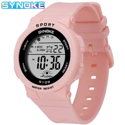 SYNOKE Women Digital Watches Fashion Waterproof LED Display Chronograph Silicone Strap Relogio Feminino Digital Watch for Girls