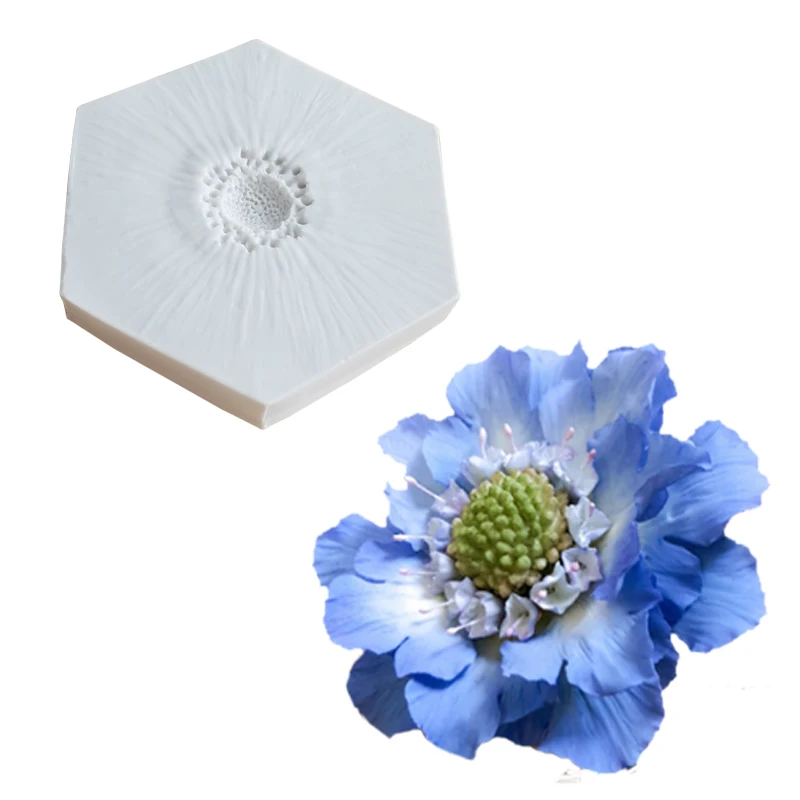 Scabiosa pręcik silikonowe formy kremówka ciasto dekorowanie formy czekoladowe narzędzia Sugarcraft M2299