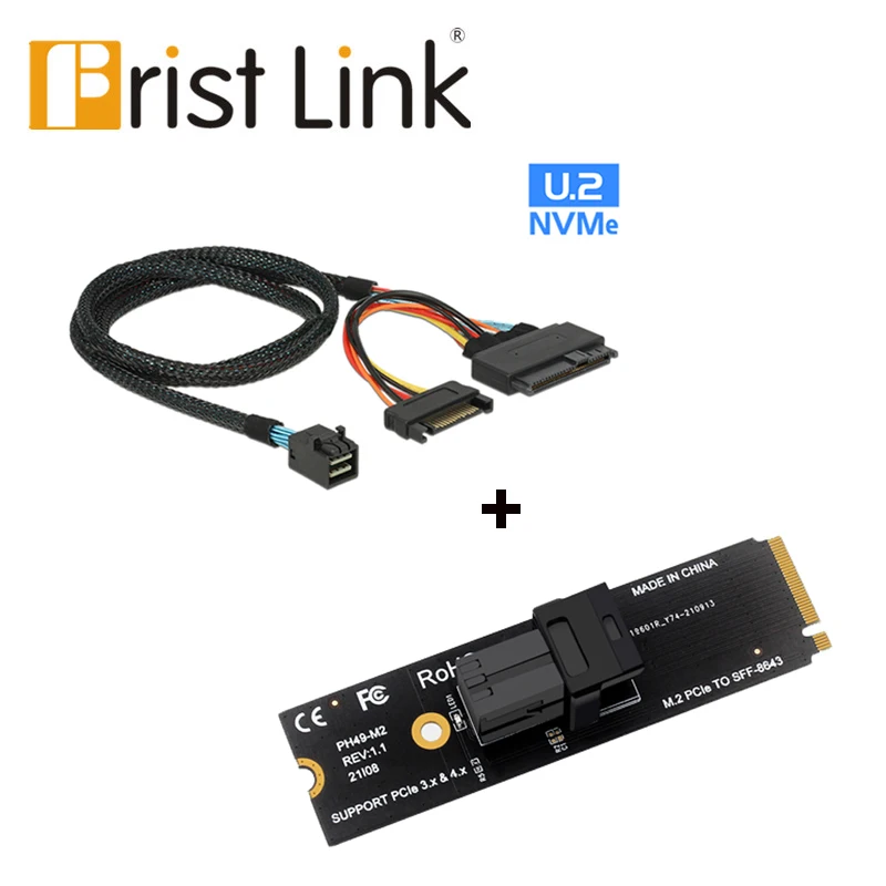 

M. 2 NVME to U2 Adapter Card M. 2 NGFF Mkey Pciex4 to SFF8643 SFF8639 Extended Riser Card Support M. 2 NVME Protocol