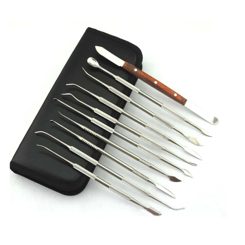 Stainless Steel Sculpture Knife Set Wax Carving Tools Kit of Dental Equipments