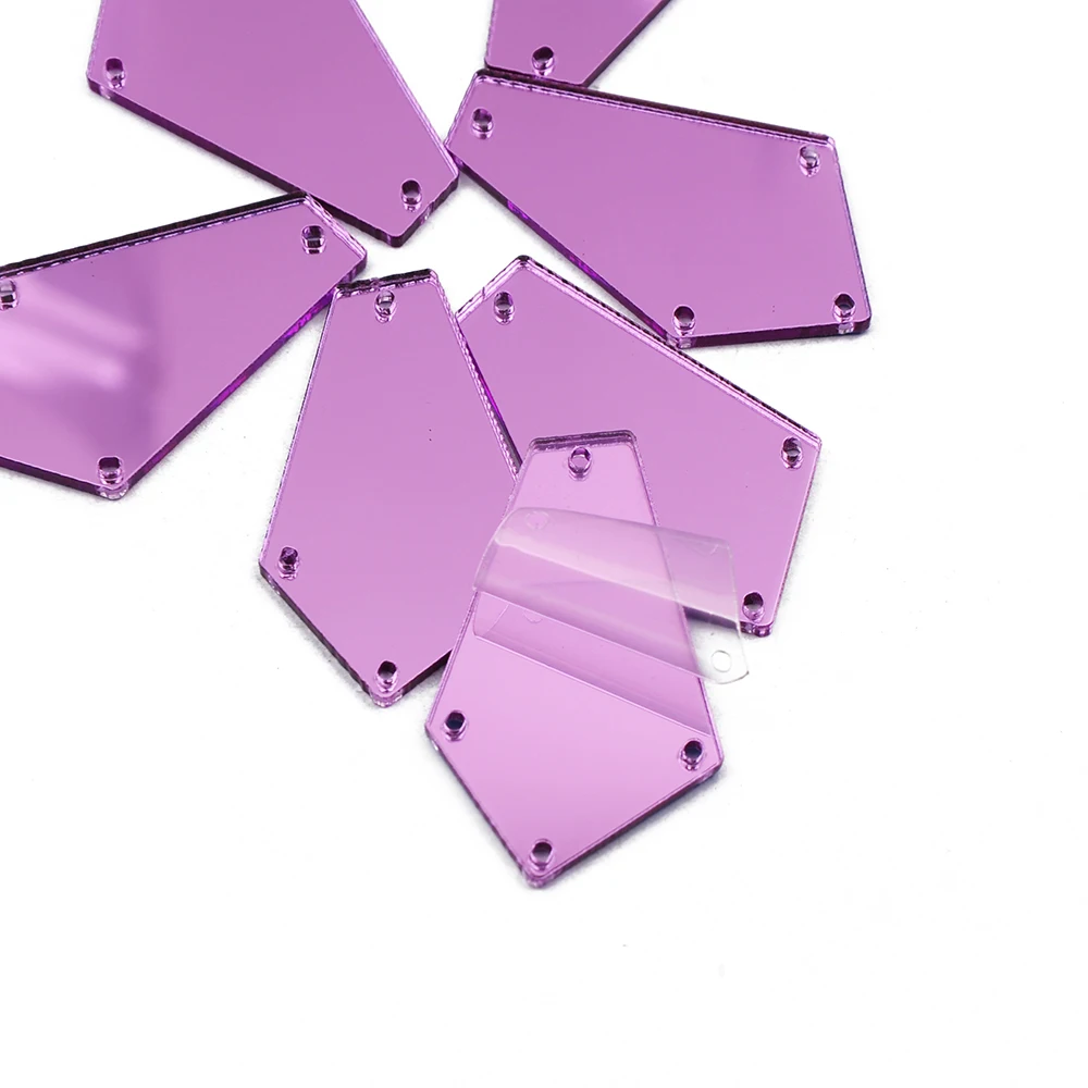 P04 22x37mm 30 Stück Pfeil-Acryl-Spiegel-Strass-Applikationen zum Aufnähen für Handarbeiten – Detail 9