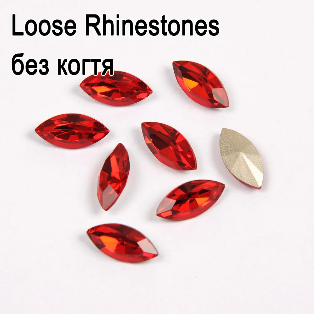 Siam Nähen Kleidungsstück Glas Ausgefallene Strasssteine Pferdeaugen Rote Juwelen Dekorationen Perlen Steine Für DIY Handwerk Tanzkleid – Detail 2