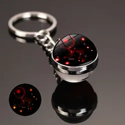 New 12 Constellation key ring Starry Sky Luminous Keychain Time Stone Glass Ball Key Chain Accessories Pendant Key Chain Gifts