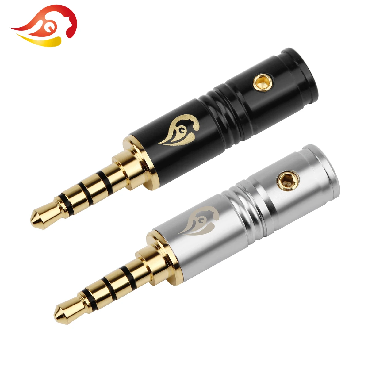 QYFANG 4-Layer Rhodium Plated Copper 3.5mm 4 Pole Audio Jack Earphone Plug Metal Adapter Wire Connector For DBL HiFi Headphone