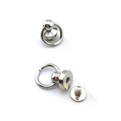 Plated Head Button O Ring Stud Screwback Luggage Bag Buckle Tongs Snap Hook Handmade DIY Leather Parts Accessory