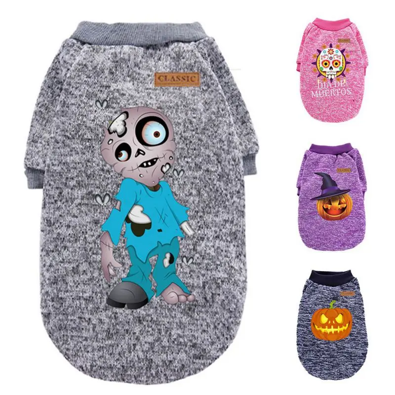 Warm Dog Clothes Halloween Puppy Pet Cat Clothes Sweater Jacket Coat Winter Soft For Small Dogs Chihuahua Costume XXS-2XL