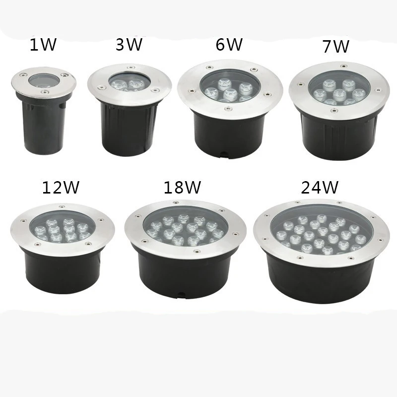 

10pc 3W 5W 6w 7w 9w 12w 18w Underground Lamps Llight Outdoor Buried Lamp IP65 AC85-265V Recessed LED Floor Lights