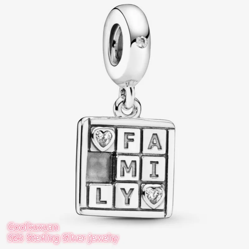 

100% 925 Sterling Silver Family Game Dangle Charm beads Fits Original Pandora bracelets Jewelry Making