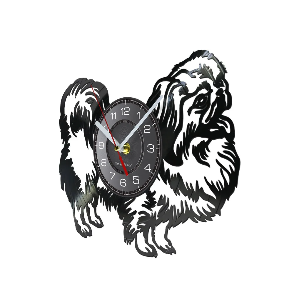 Shih Tzu pekingese Pug Vinyl Album Record Clock Silent Wall Watch Puppy Pet Owners Home Decor Chrysanthemum Breed Crafts Clock