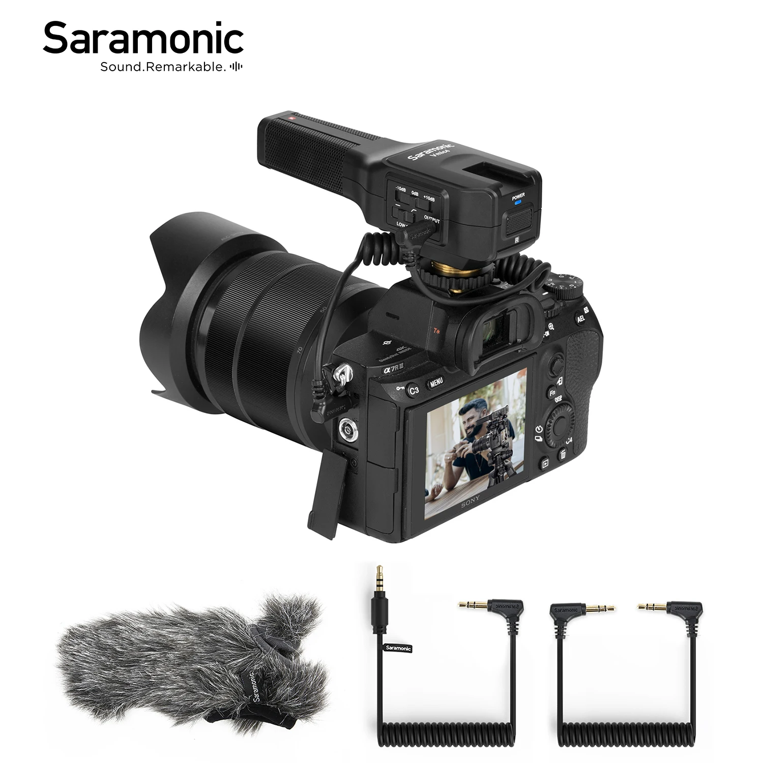 Saramonic Vmic4 Cardioid Condenser On-camera Shotgun Microphone for DSLRs cameras Camcorders Live Streaming Youtube Recording