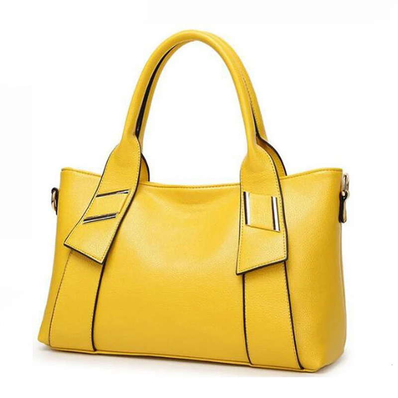 Bolso de mano amarillo de cuero PU para mujer, bolso de mano azul, bolso de mensajero de marca famosa, bolso de diseñador de lujo femenino