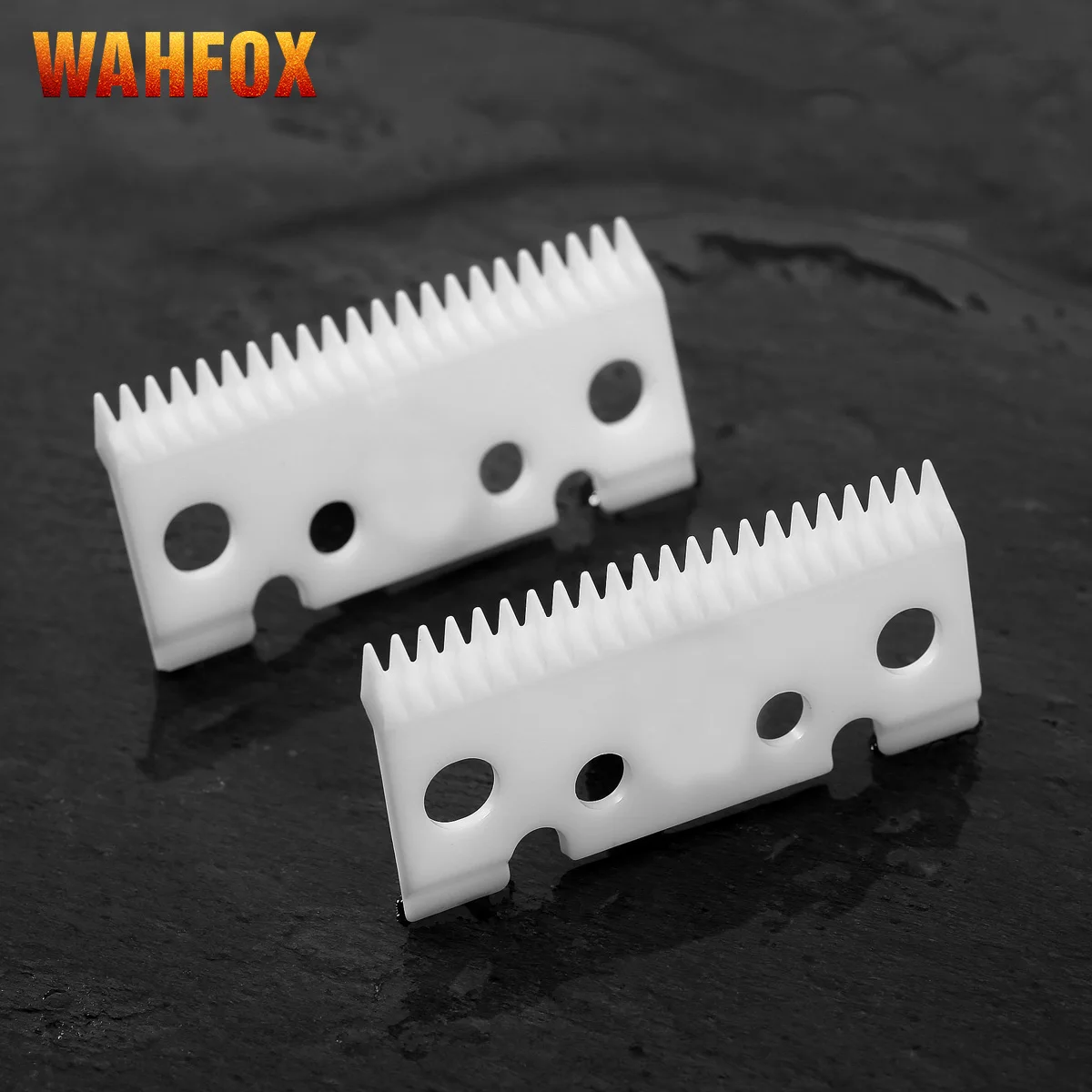 WAHFOX 2PCS/SET Ceramic Moving Blade 22 Teeth For Andis Master 12470 Professional Cordless Adjustable Hair Clipper