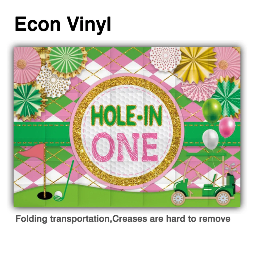 Allenjoy-Fondo con agujero en uno para fiesta de Golf, telón de fondo para fiesta de primer cumpleaños, hierba de primavera dorada, Baby Shower, decoración para recién nacido, Photobooth
