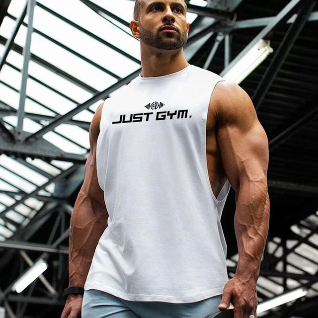 Just Gym Wear Muscle Guys Clothing Mens Loose Open Side Tank Tops For Male Summer Cut Off Sleeveless Active Shirts Fitness Vest AliExpress