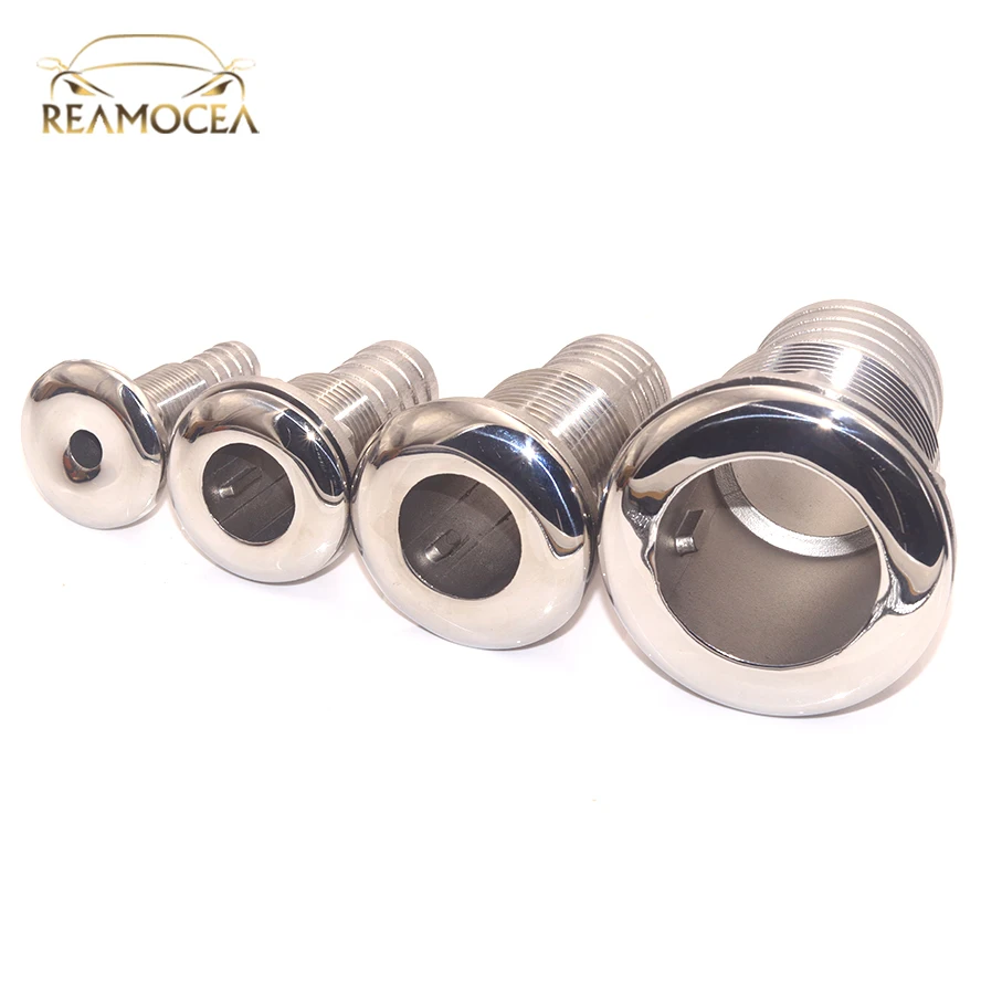 Reamocea 316 Stainless Steel Accessories Corrosion Resistance Boat Thru Hull Fitting Outlet Drain Joint For 1/2